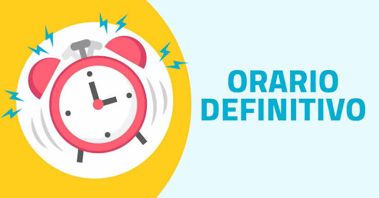 Orario DEFINITIVO in vigore dall'19 ottobre dalle ore 8,00 alle ore 13,50